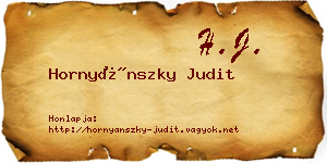 Hornyánszky Judit névjegykártya